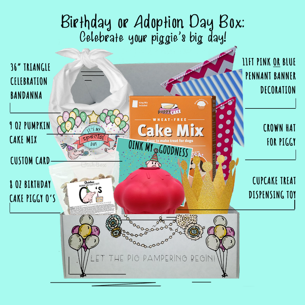 OinkBox pig birthday adoption day box